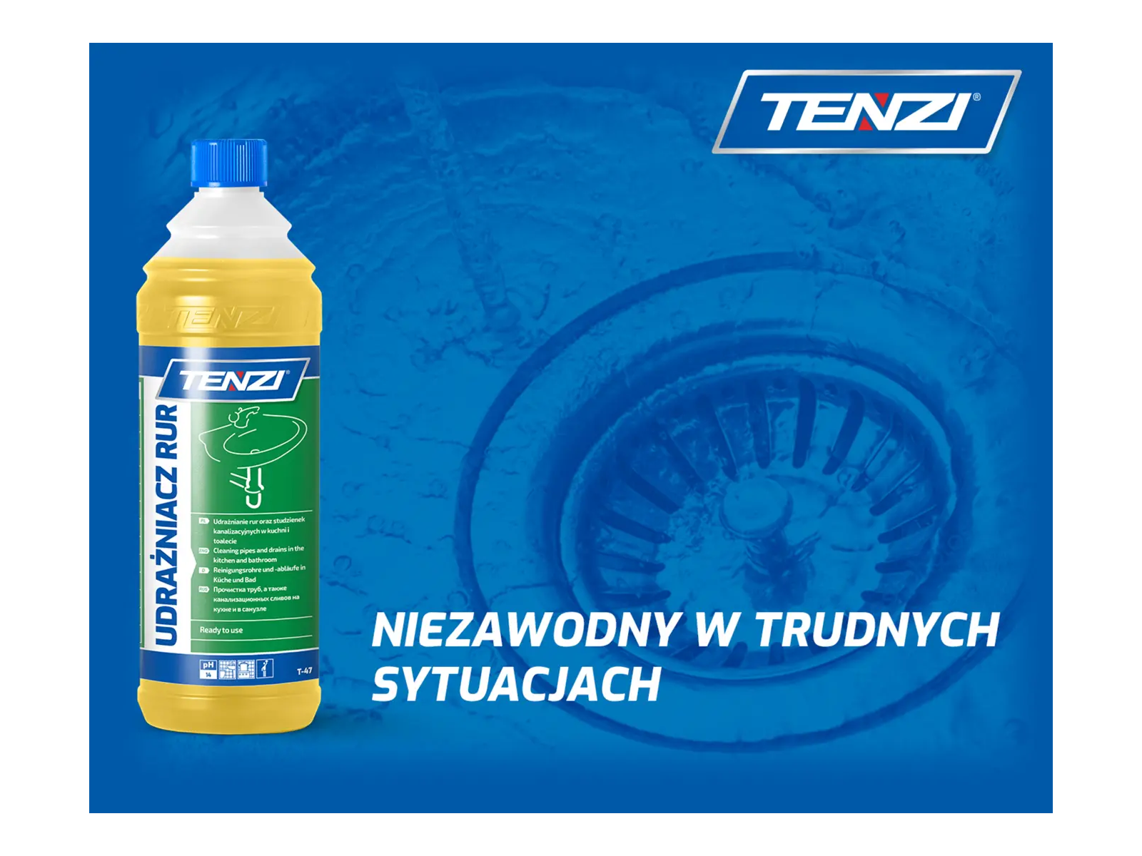 UDRAŻNIACZ RUR T47 Tenzi 1L syfony, odpływy